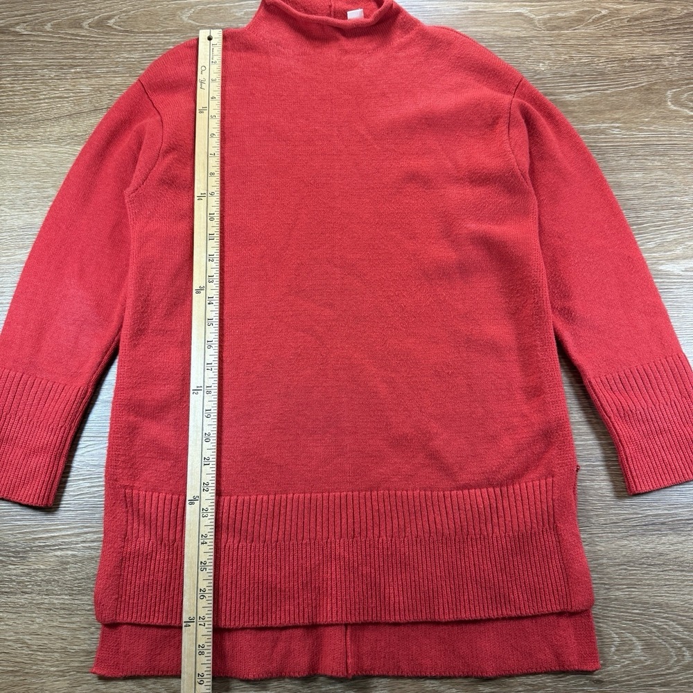 Moth Anthropologie Women's Red Mock Neck Knit Sweater XS Hi Low Hem Fall Style - Picture 6 of 8